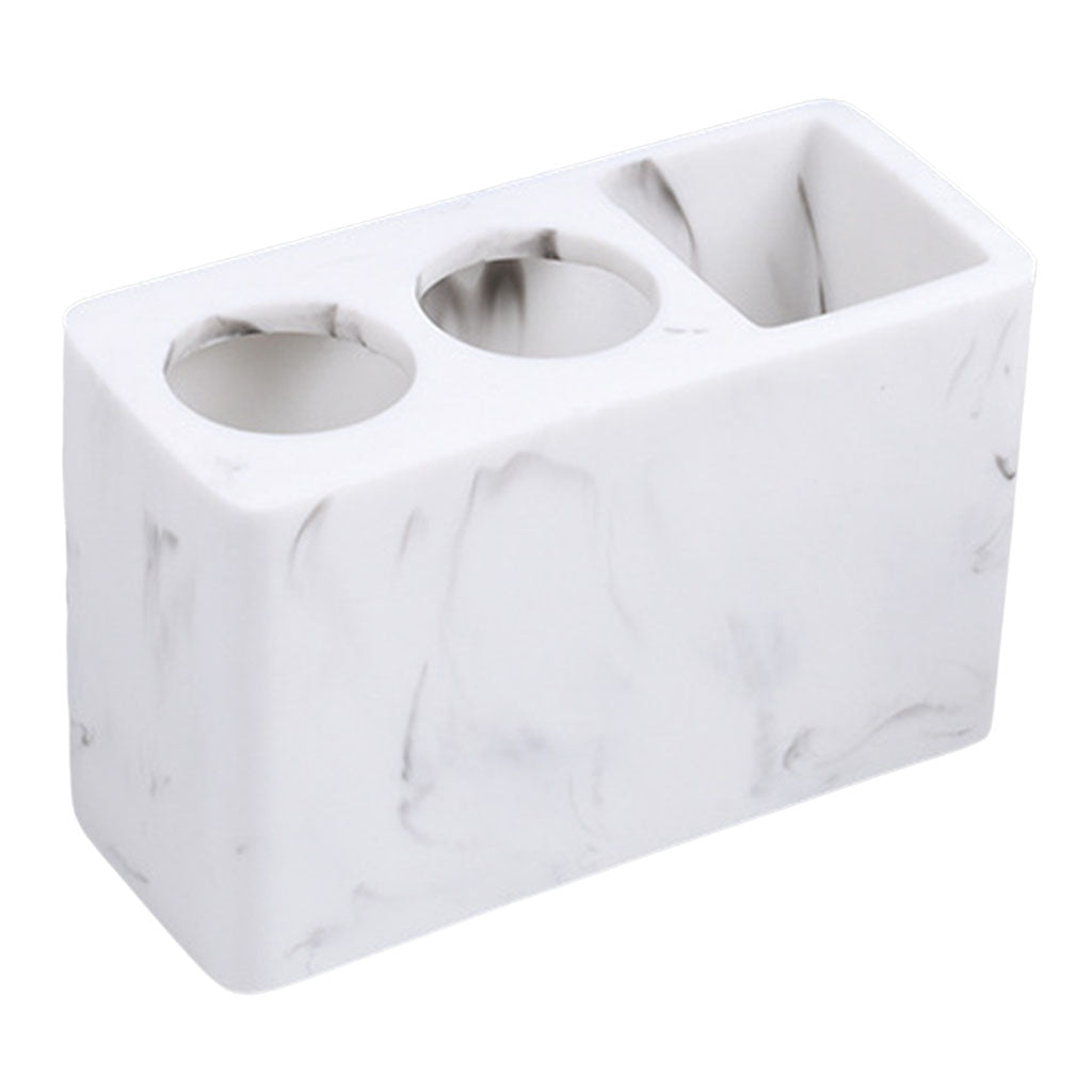 Desktop Toothbrush Holder Toothpaste Holder Organization Vanity Accents white