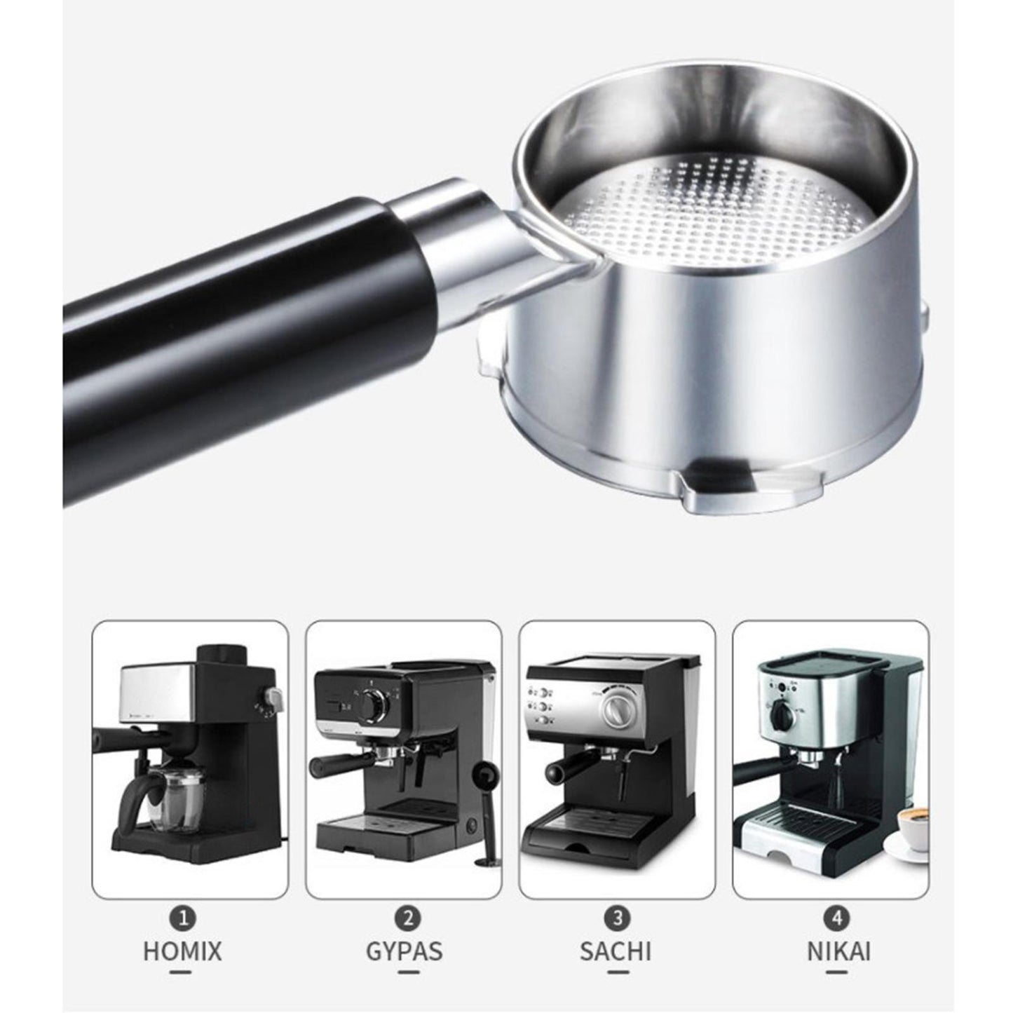 51mm Coffee Bottomless Portafilter Filter Basket Replacements for Delonghi B