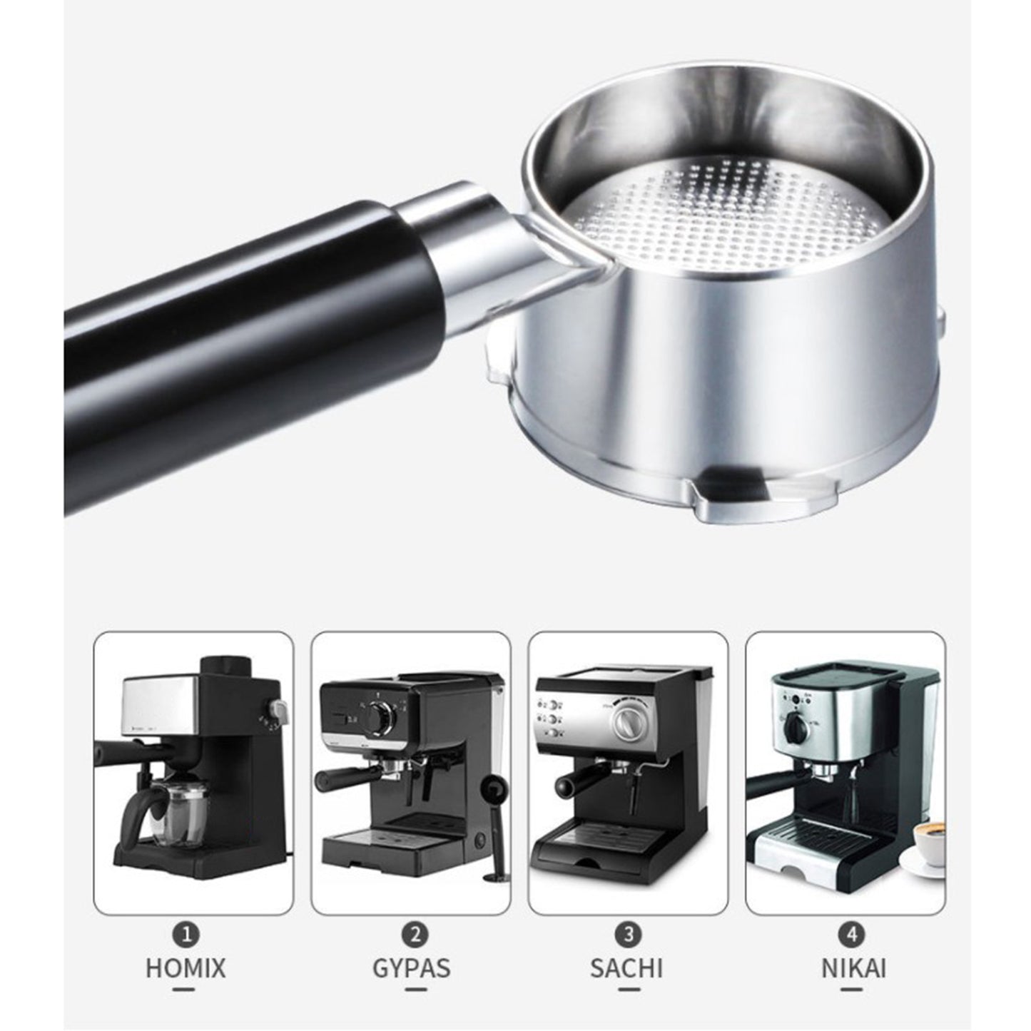 51mm Coffee Bottomless Portafilter Filter Basket Replacements for Delonghi E
