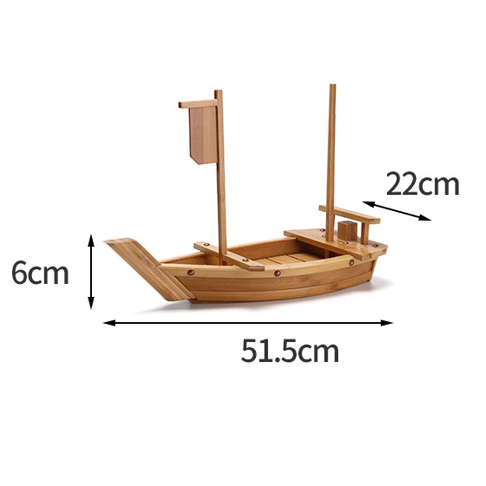 Japanese Cuisine Sashimi Boat Plate Wooden Serving Tray for Restaurant Bamboo