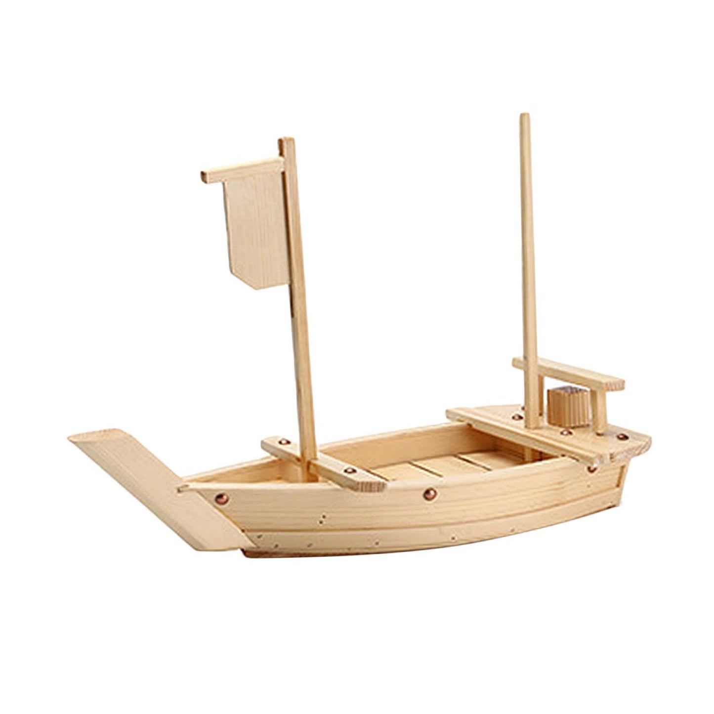 Japanese Cuisine Sashimi Boat Plate Wooden Serving Tray for Restaurant White Wooden