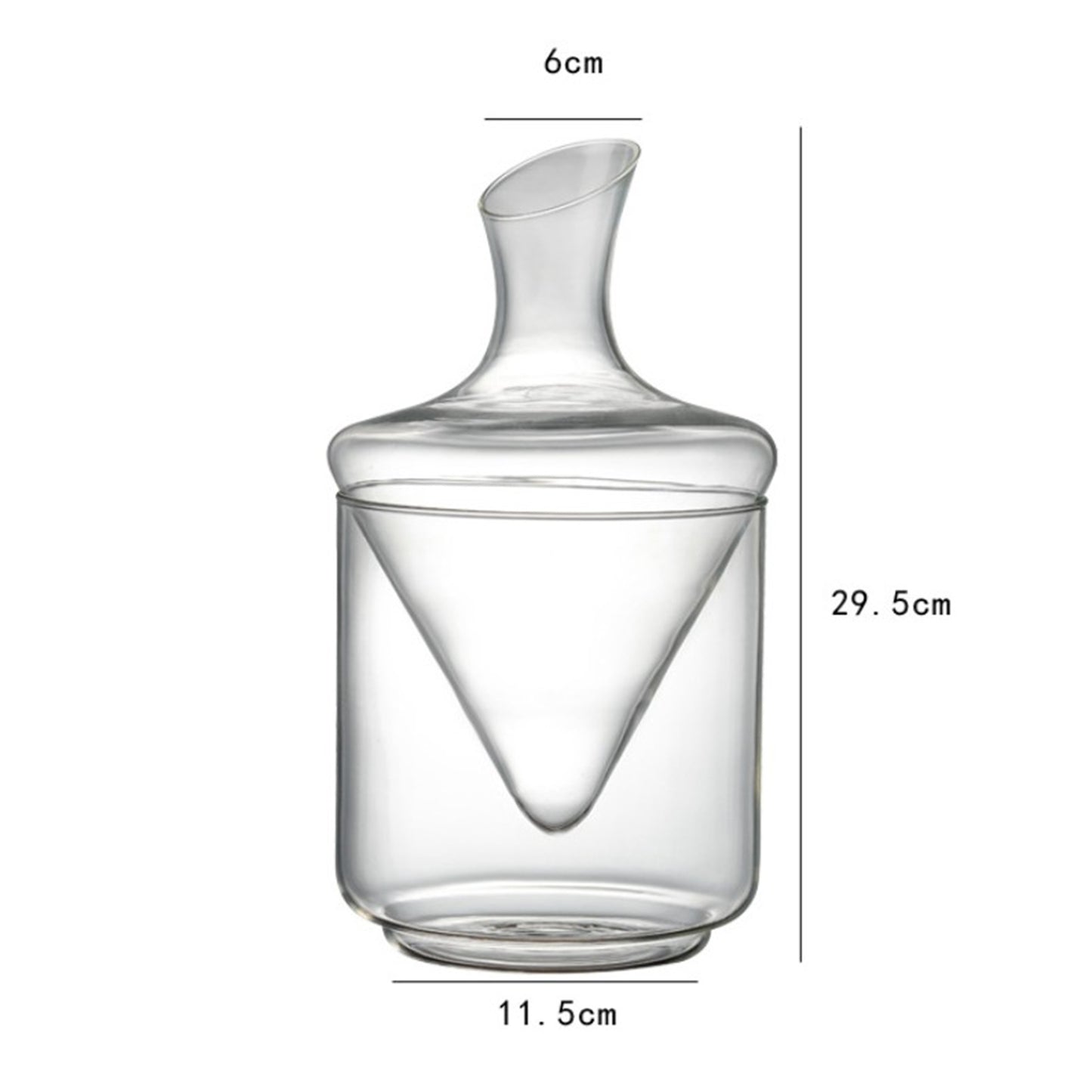 Glass Decanter High Transparent Drinks Parties Oblique Mouth Great Present