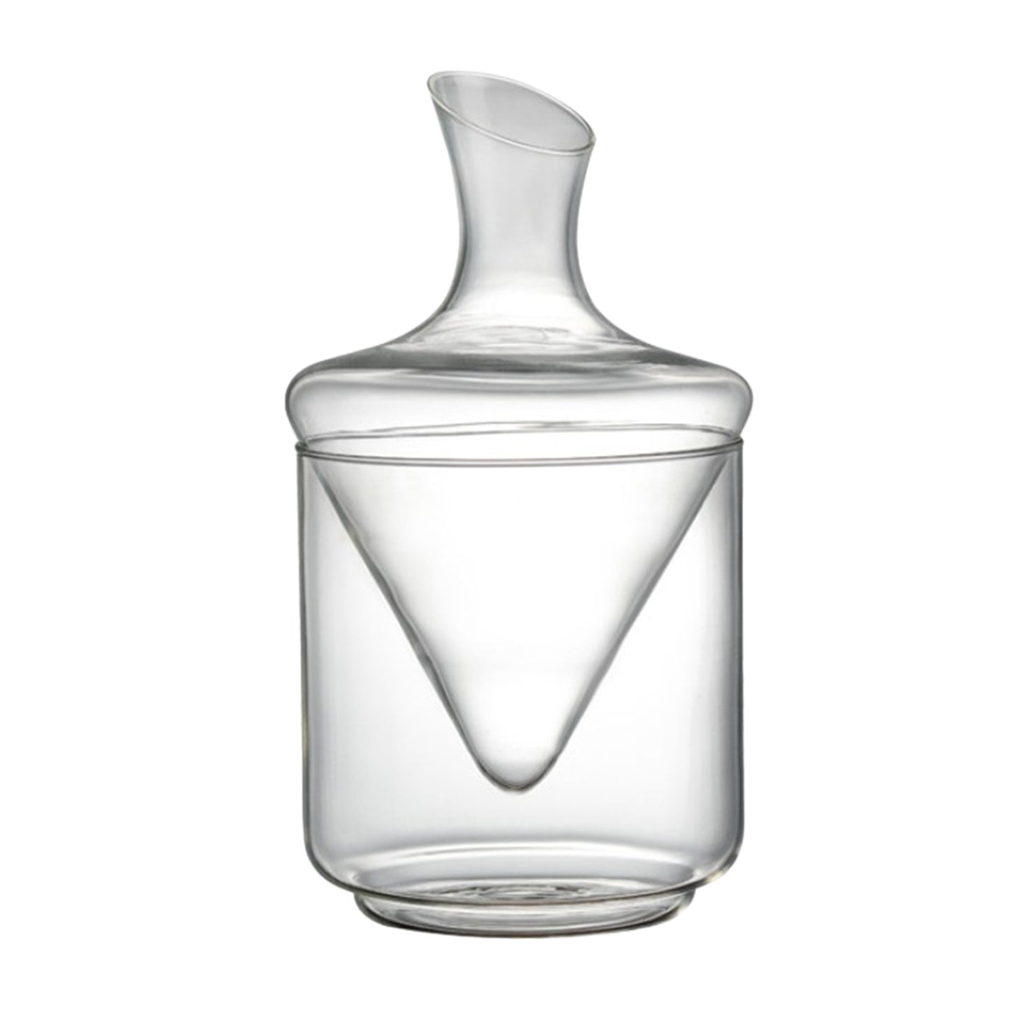 Glass Decanter High Transparent Drinks Parties Oblique Mouth Great Present