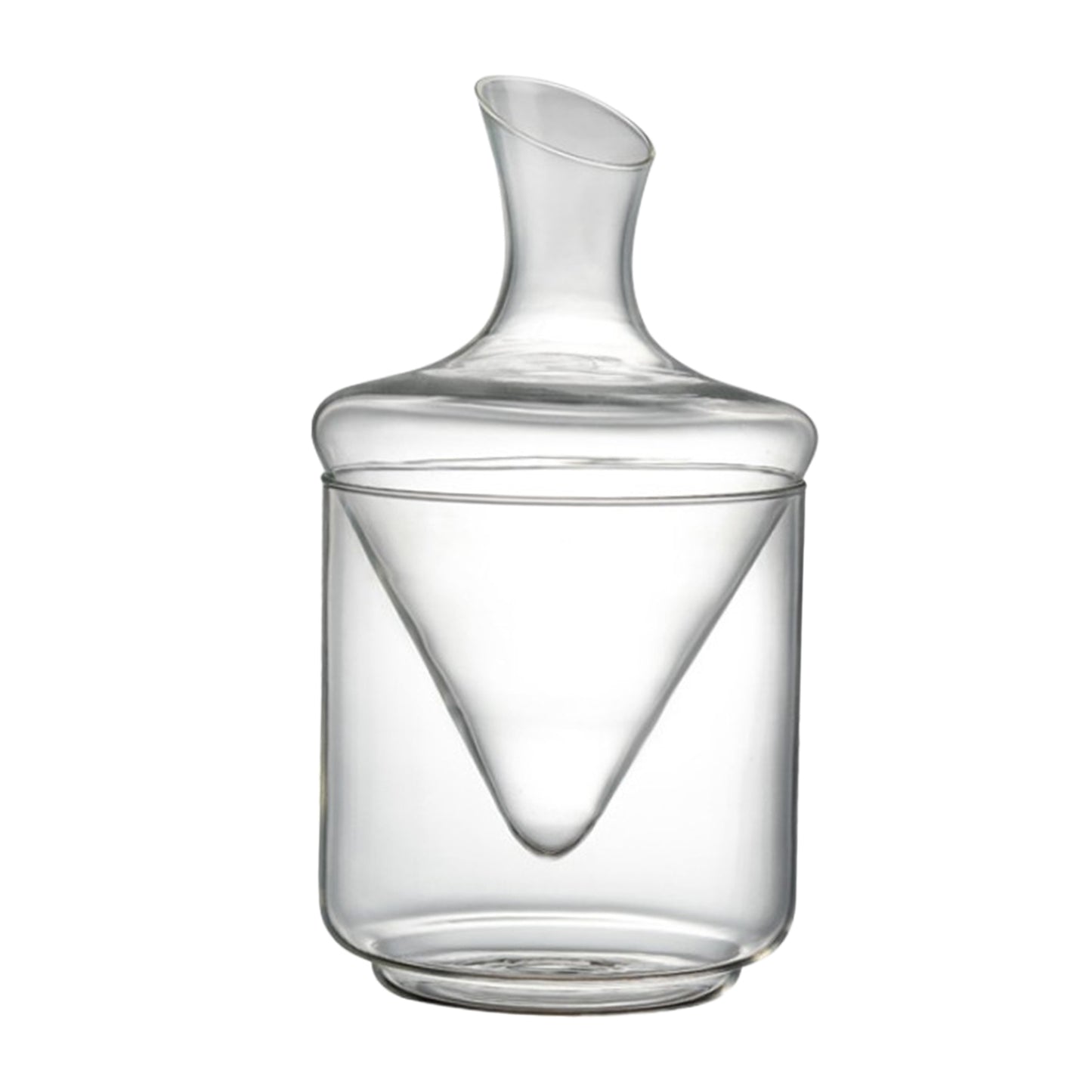 Glass Decanter High Transparent Drinks Parties Oblique Mouth Great Present