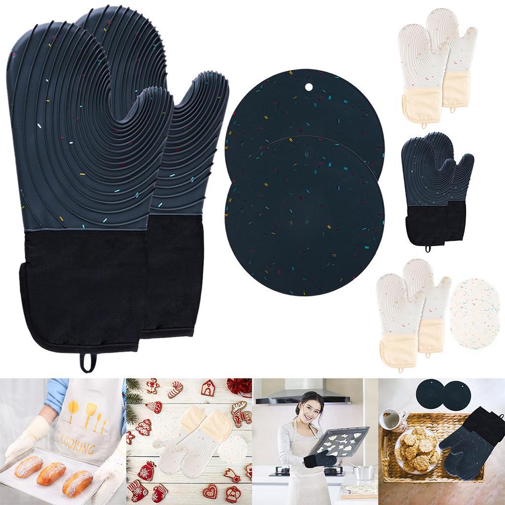 Creative Kitchen Oven Mittens Water Waterproof Mitts Heat Insulation Gloves White