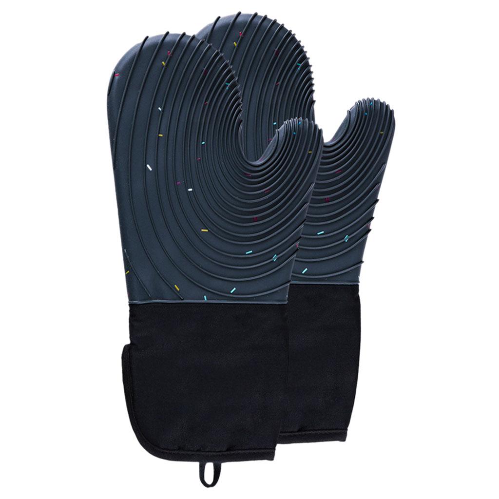 Creative Kitchen Oven Mittens Water Waterproof Mitts Heat Insulation Gloves Dark Blue