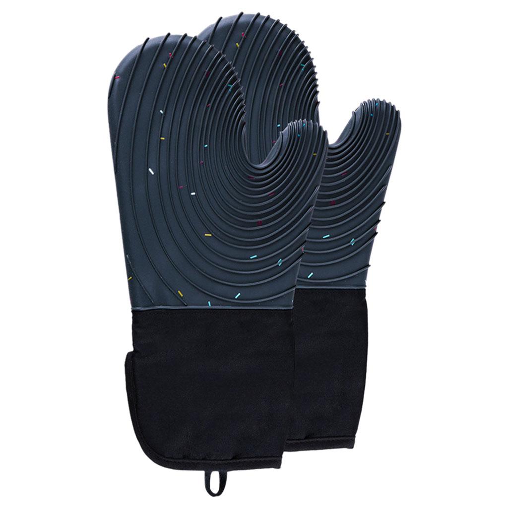Creative Kitchen Oven Mittens Water Waterproof Mitts Heat Insulation Gloves Dark Blue