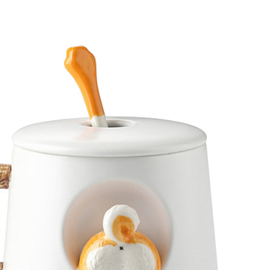 3D Corgi Butt Ceramic Mug Funny Cappuccino Cup Morning Mugs White