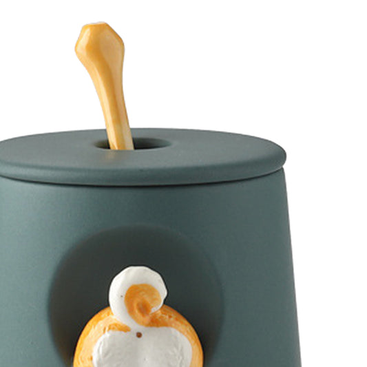 3D Corgi Butt Ceramic Mug Funny Cappuccino Cup Morning Mugs Dark Green