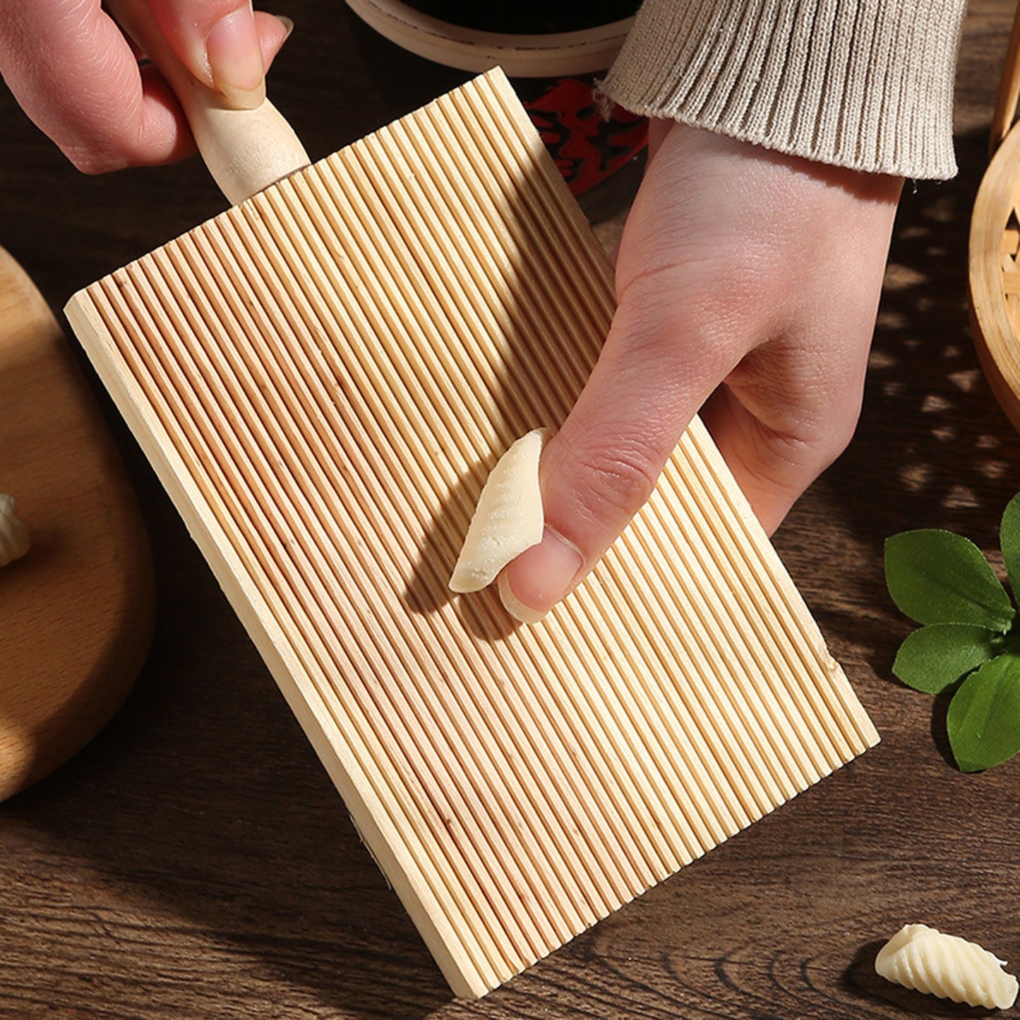 Wooden Pasta Board Handmaking Kitchen Cooking Home Making Stick Roller