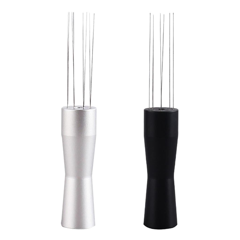 Needle Style Coffee Tamper Distributor Espresso Hand Stirrer Tool Silver
