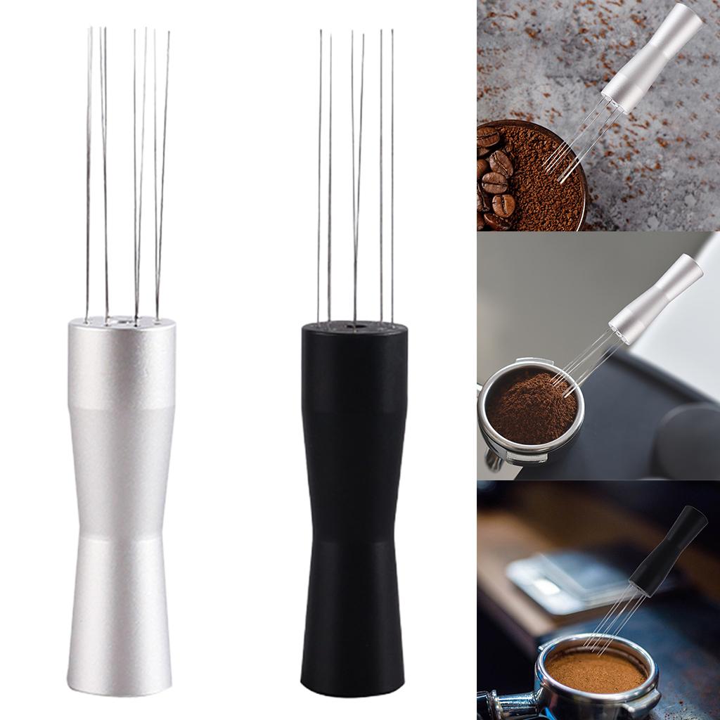 Needle Style Coffee Tamper Distributor Espresso Hand Stirrer Tool Silver