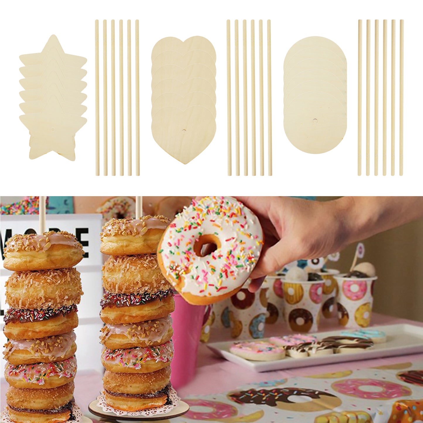 Donuts Stand Wedding Suppy Donut Display Reunions Dessert Table Party Decor Round