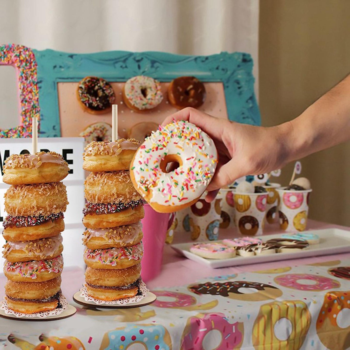 Donuts Stand Wedding Suppy Donut Display Reunions Dessert Table Party Decor Heart Shaped