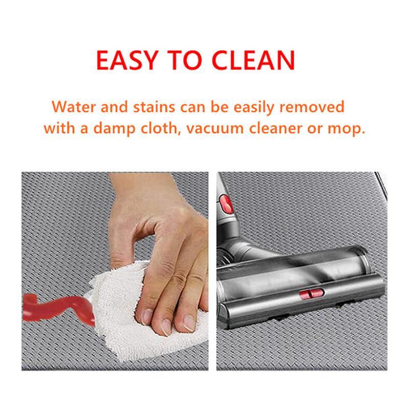 Kitchen Mat Cushioned Runner Floor Mat Rug Thick PVC for Home Sink Bedroom Black 1 Piece