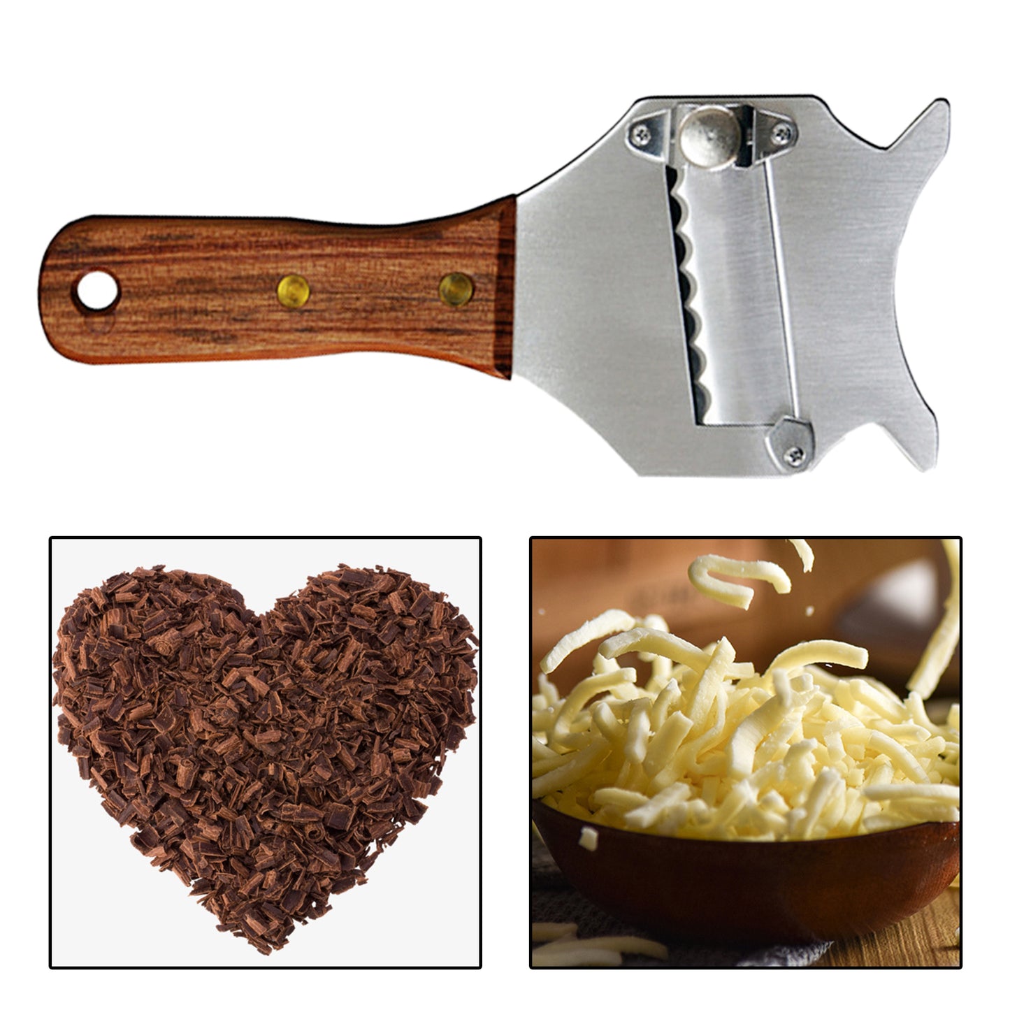 Rustproof Truffle Slicer Adjustable Chocolate Cheese Shaver Beech Handle