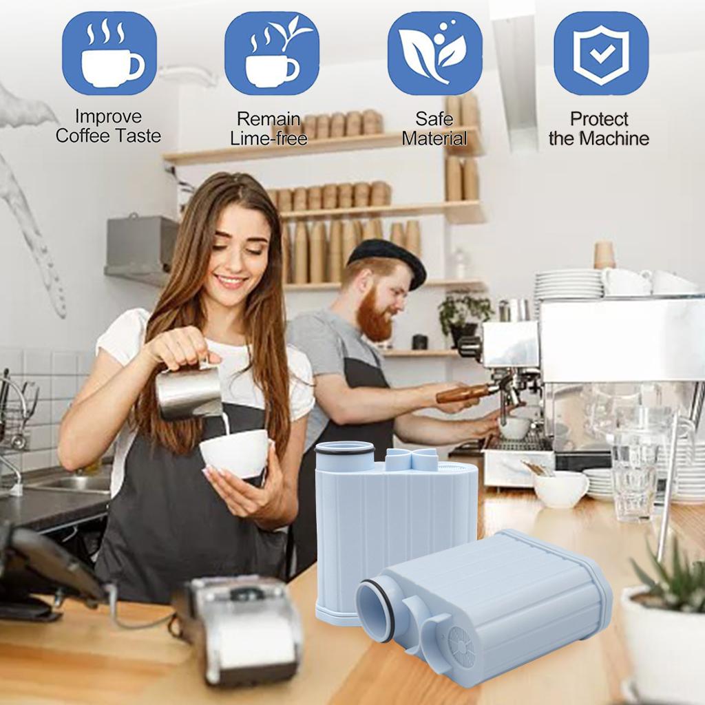 2pcs Coffee Machine Water Filters for Philips CA6903 Reduce Impurities White