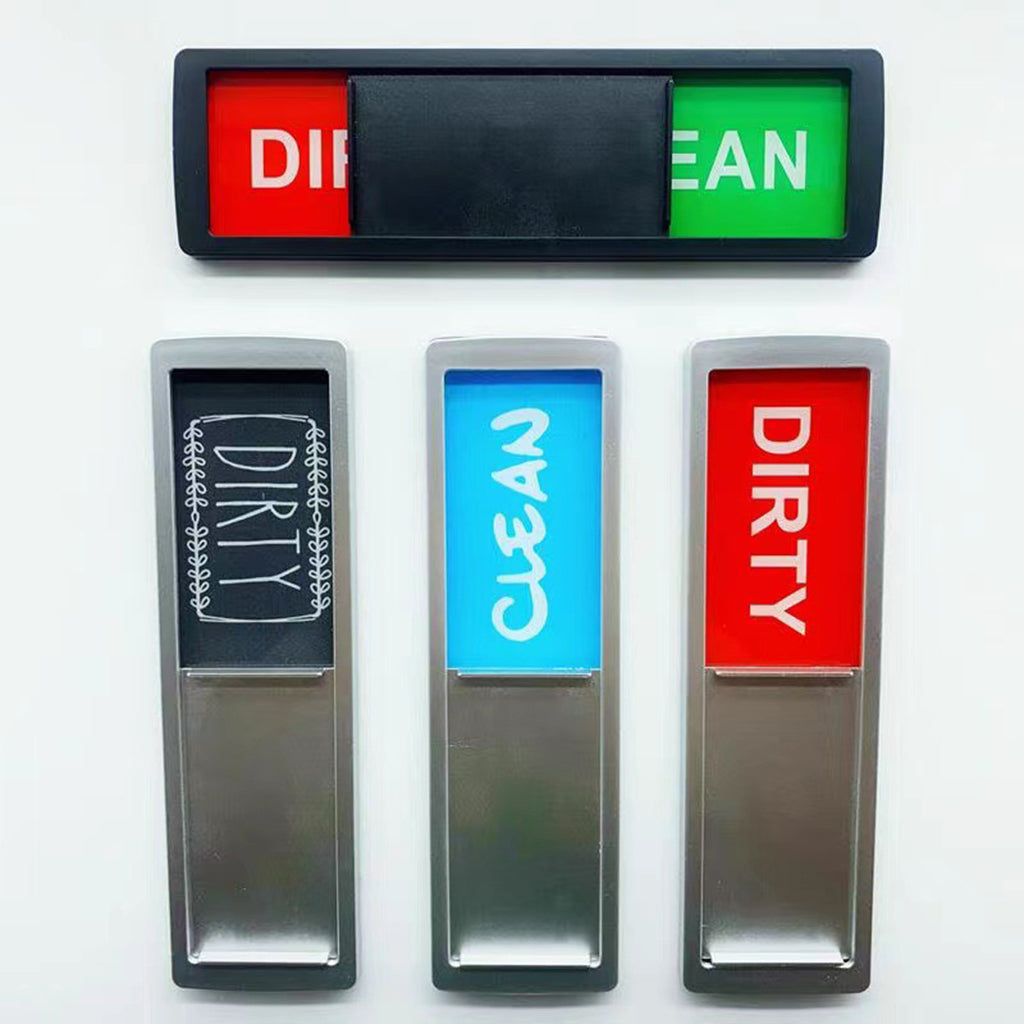 Magnet Clean Dirty Sign Dishwasher Indicator for Kitchen Dishwasher Fridge Blue Gray Silver