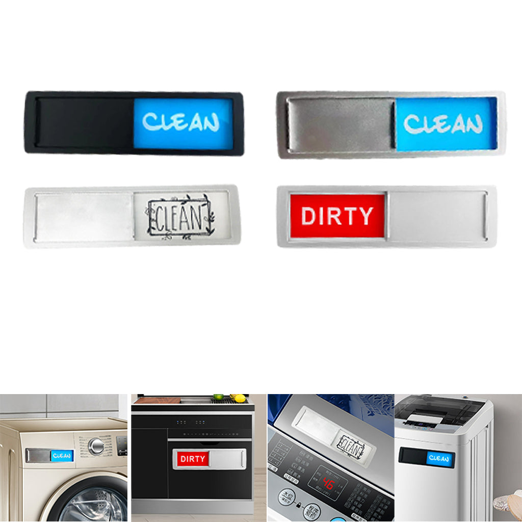 Magnet Clean Dirty Sign Dishwasher Indicator for Kitchen Dishwasher Fridge Blue Gray Silver