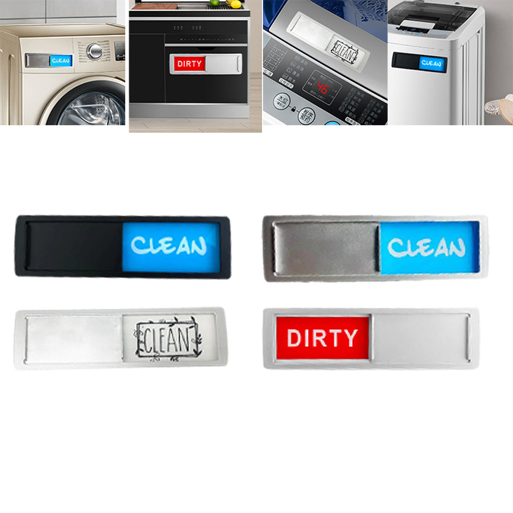 Magnet Clean Dirty Sign Dishwasher Indicator for Kitchen Dishwasher Fridge Blue Gray Silver