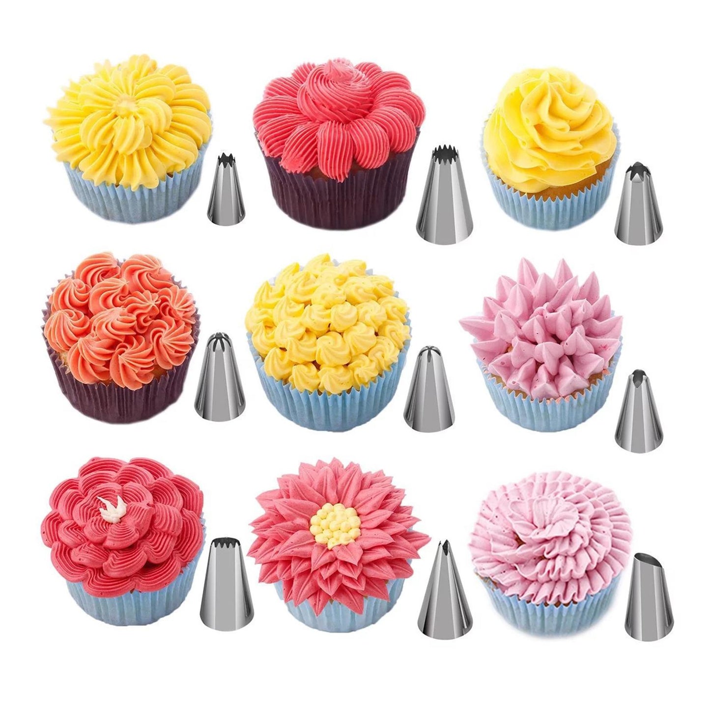 137pcs/set Icing Bag Pastry Nozzles Tips Baking Cake Dessert Decorating Tool