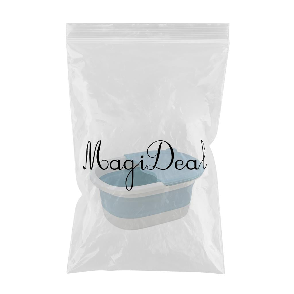 Folding Foot Basin with Pebble Massage Feet Soaker Massage Tubfoot Care Blue