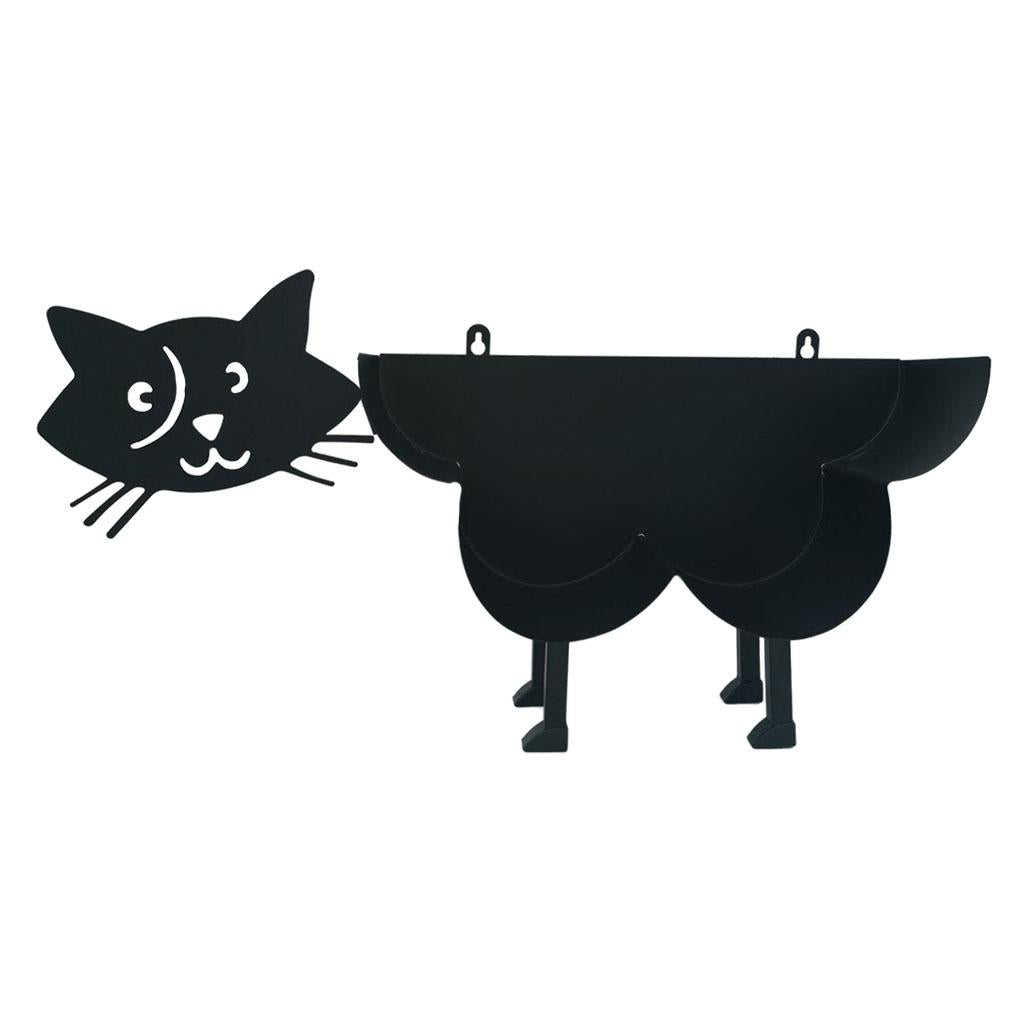 Cute Black Cat Toilet Paper Roll Holder Stand Free Standing Figure Statue