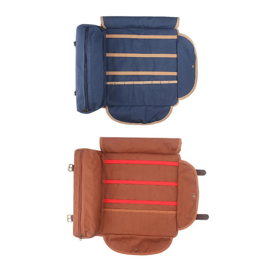 Barware Roll Bag with Handle Easy Carry Professional Storage Bag Blue