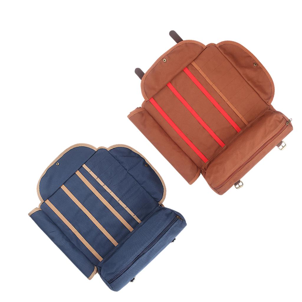 Barware Roll Bag with Handle Easy Carry Professional Storage Bag Blue