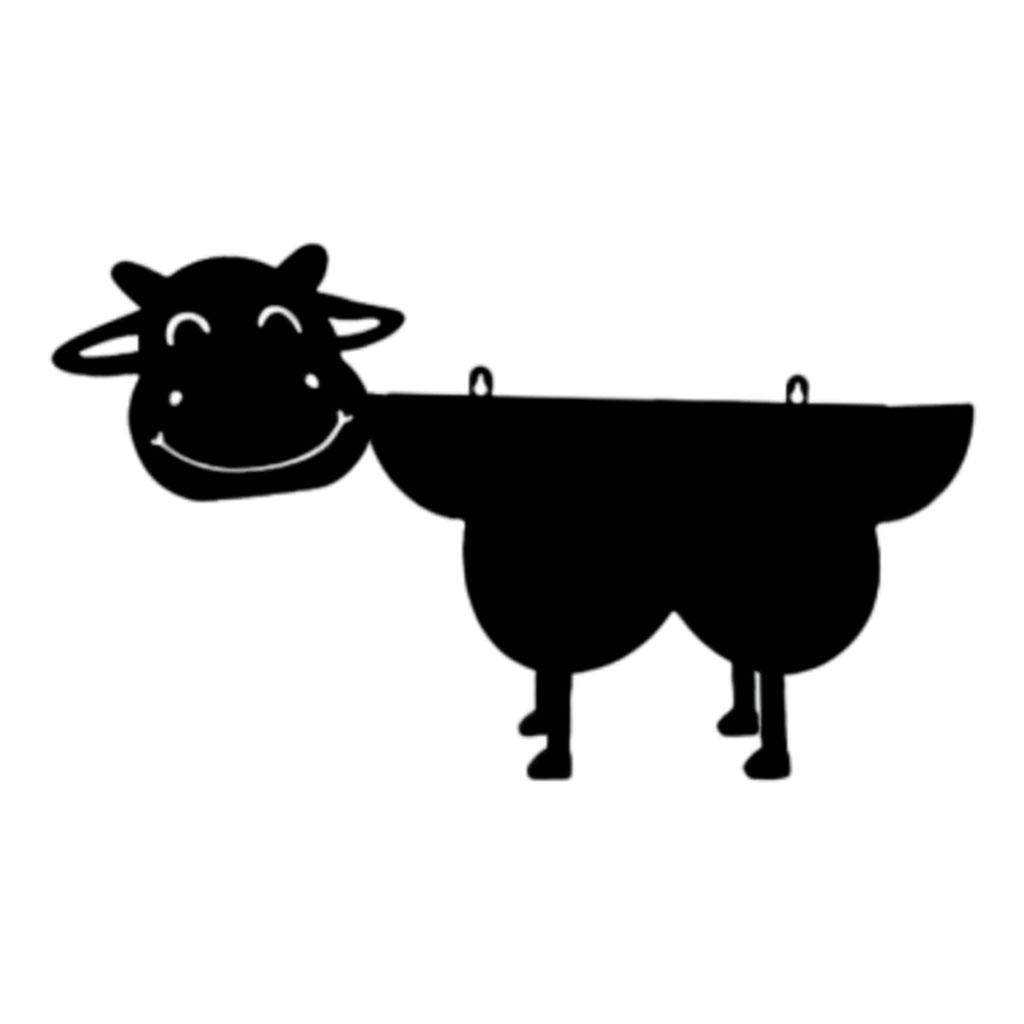 Black Animal Cow Toilet Paper Roll Holder Storage Stand Ornament Wall Mount