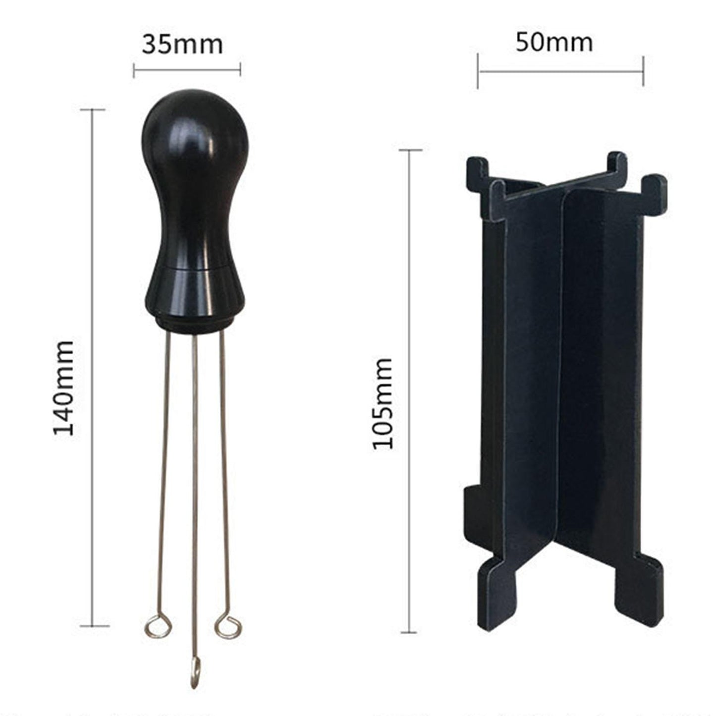 Espresso Tamper Arc-Shaped Stitch Wider Stir Area Leveler Needle Type Black