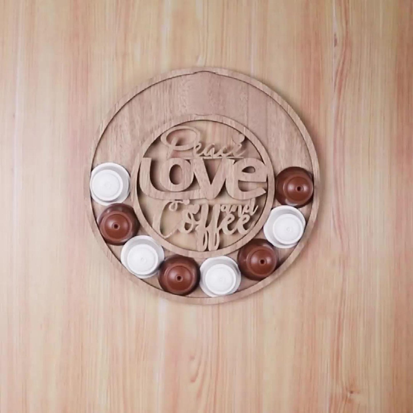 Coffee Pod Rack Wooden Storage Container Creative Gifts for Kitchen Peace  L