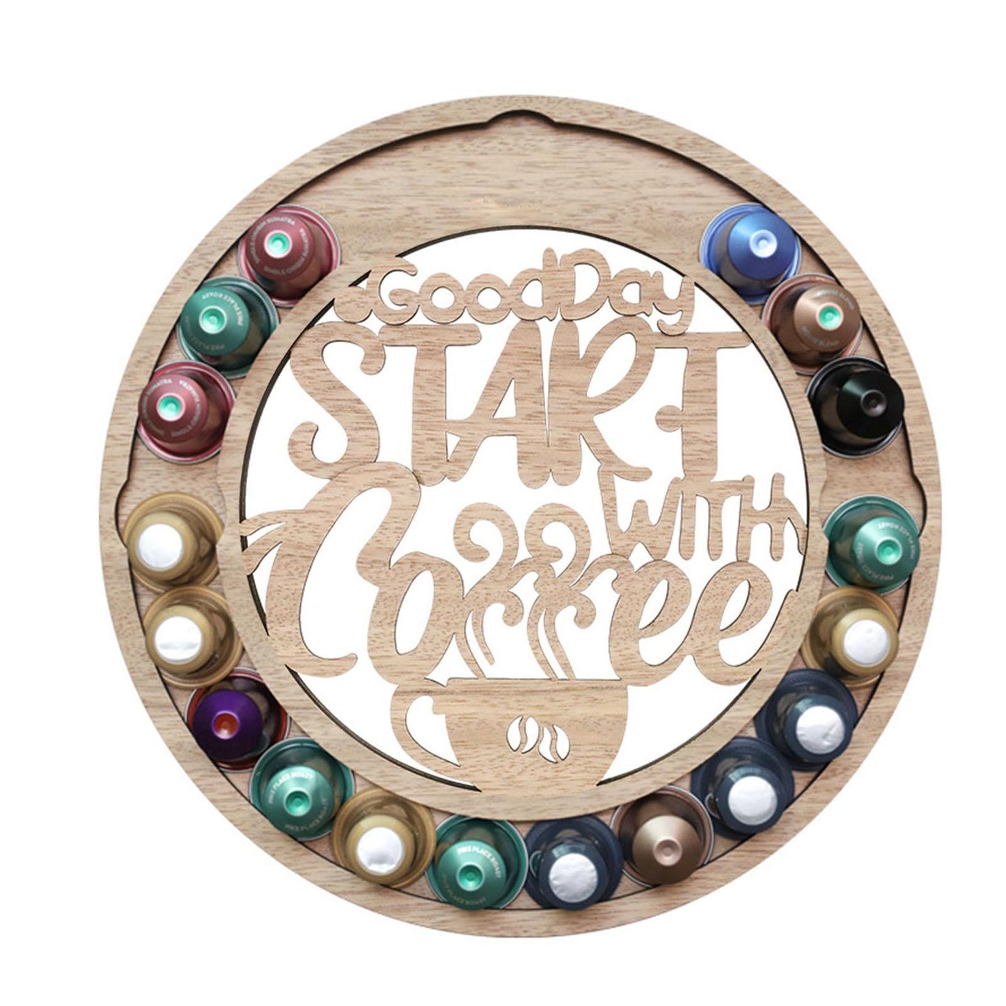 Coffee Pod Rack Wooden Storage Container Creative Gifts for Kitchen Start  L