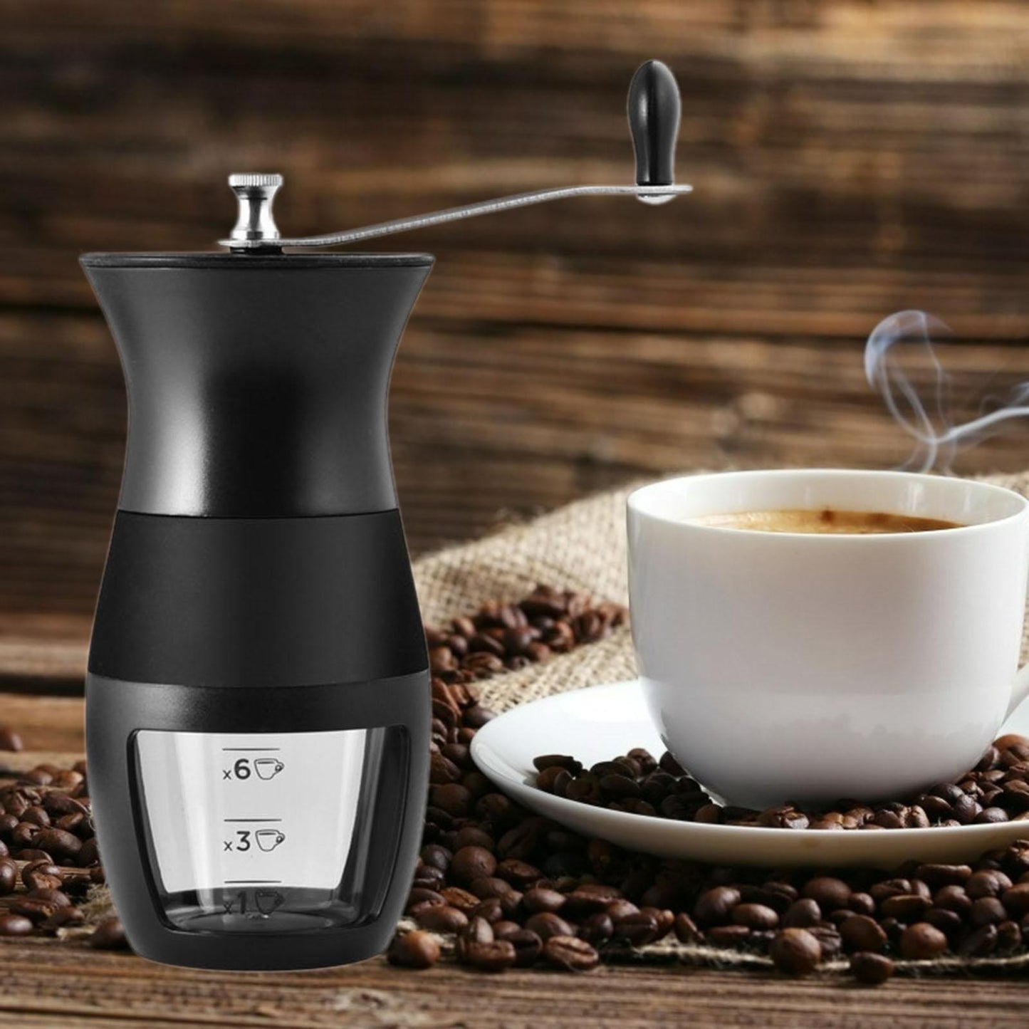 Mini Manual Coffee Bean Hand Grinder Machine ABS Plastic Visual Design