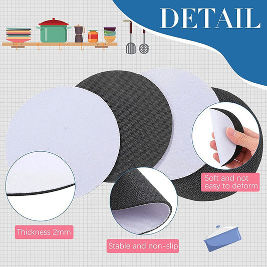 24 Piece Car Coaster Round Neoprene Coffee Cup Coaster for Car Kitchen Cafe
