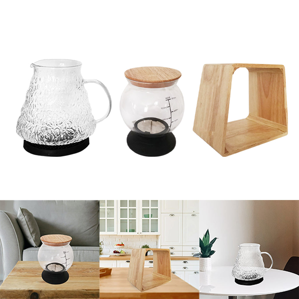 Glass Tea Dripper Set White Reusable Craft for Home Coffee Tea Pagoda Pot
