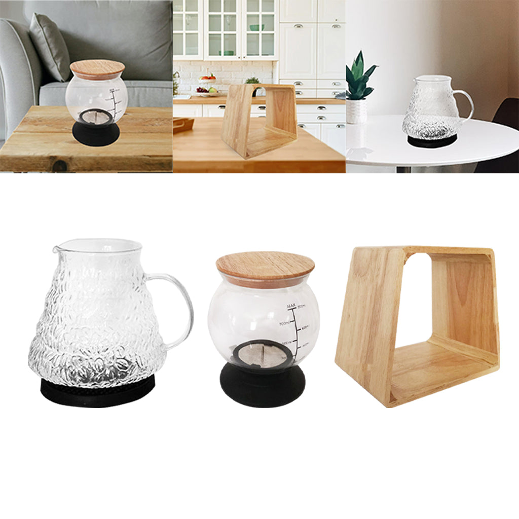 Glass Tea Dripper Set White Reusable Craft for Home Coffee Tea Pagoda Pot