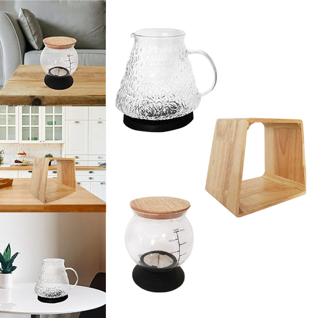 Glass Tea Dripper Set White Reusable Craft for Home Coffee Tea Pagoda Pot
