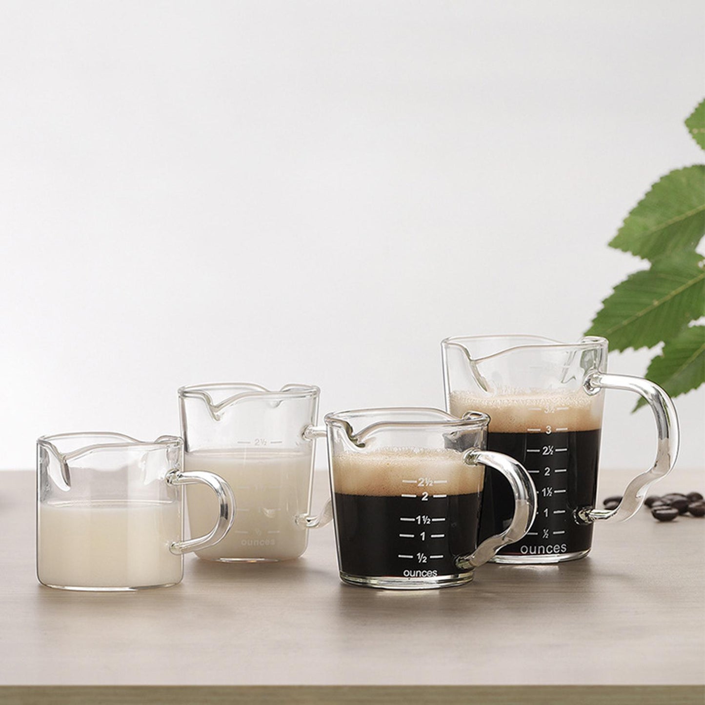 Coffee Glass Measuring Milk Cup Double Mouth and Scale Wine Coffee Ounce Mug 75ml
