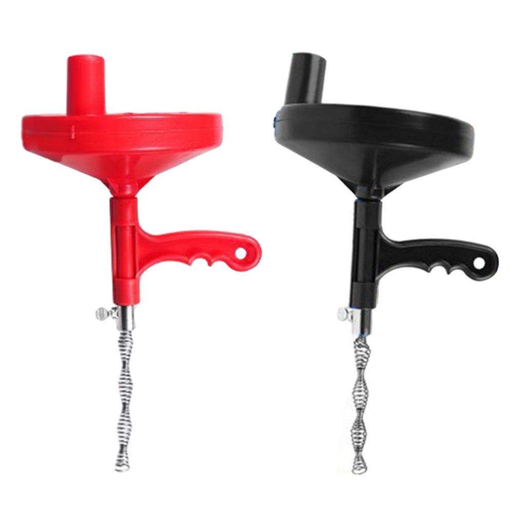 Manual Drain Snake Sink Clog Remover Hook Steel Spring Sink Pipe Bathroom Black 5M