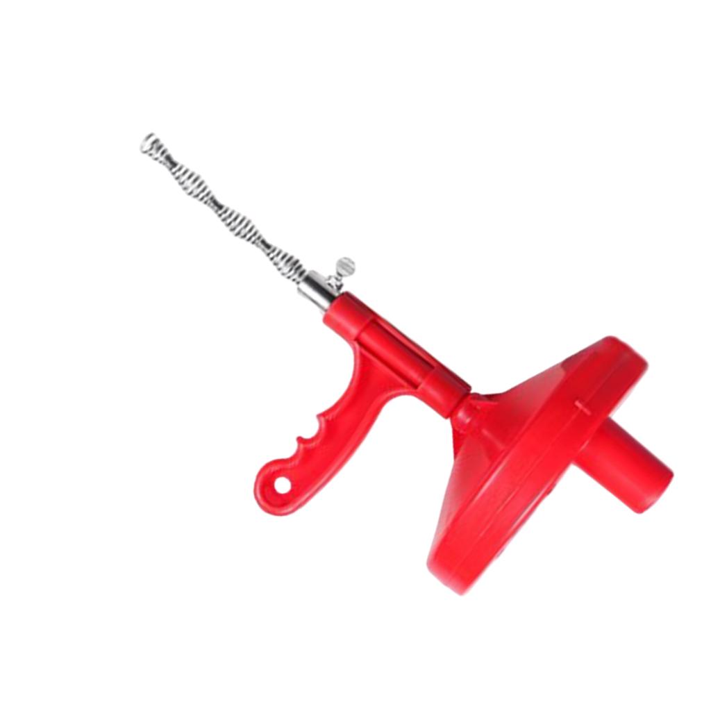 Manual Drain Snake Sink Clog Remover Hook Steel Spring Sink Pipe Bathroom Red 7M
