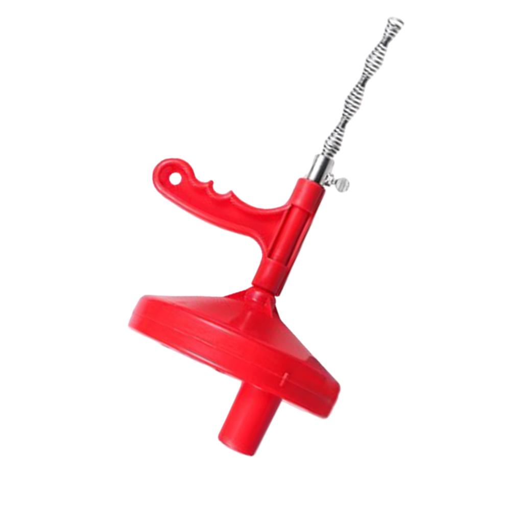 Manual Drain Snake Sink Clog Remover Hook Steel Spring Sink Pipe Bathroom Red 7M