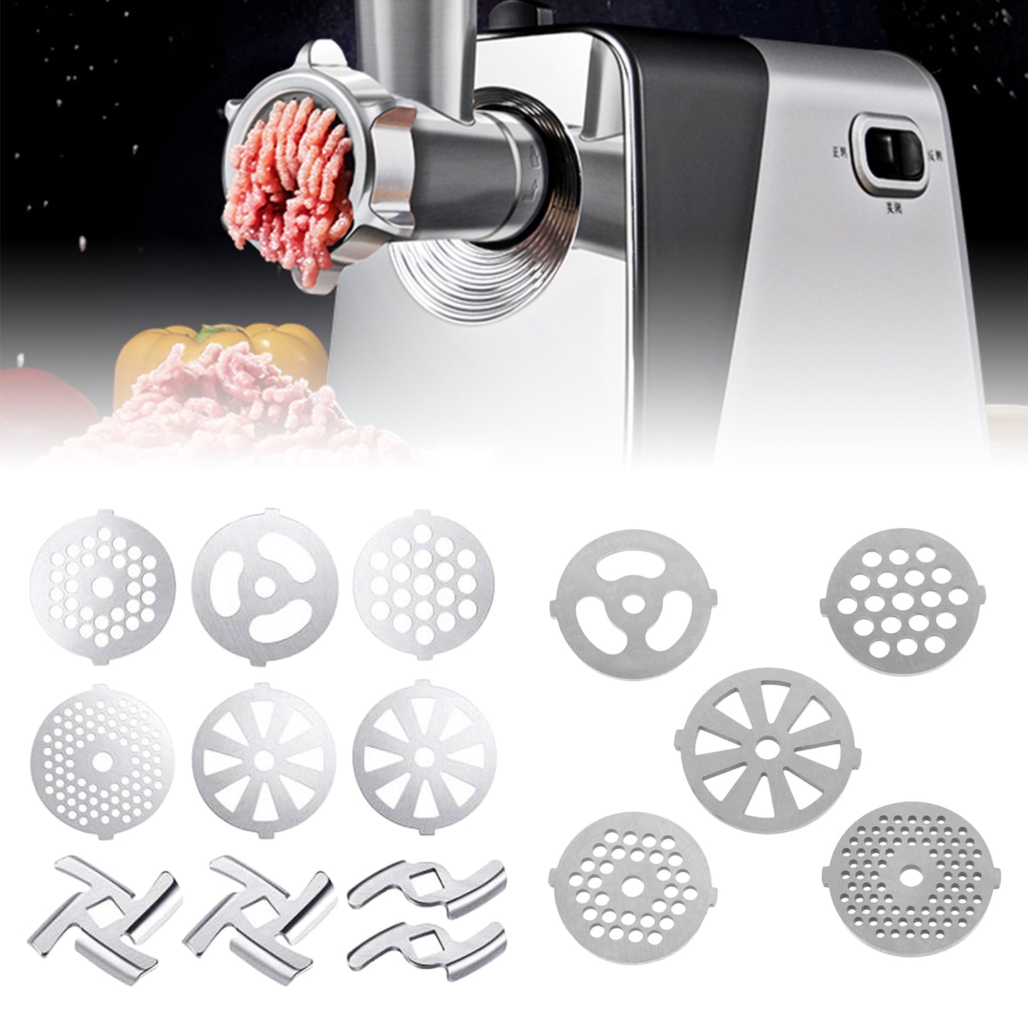 Food Grinder Blade Cutter Disc Various Thicknesses for Kitchen 5 Pieces