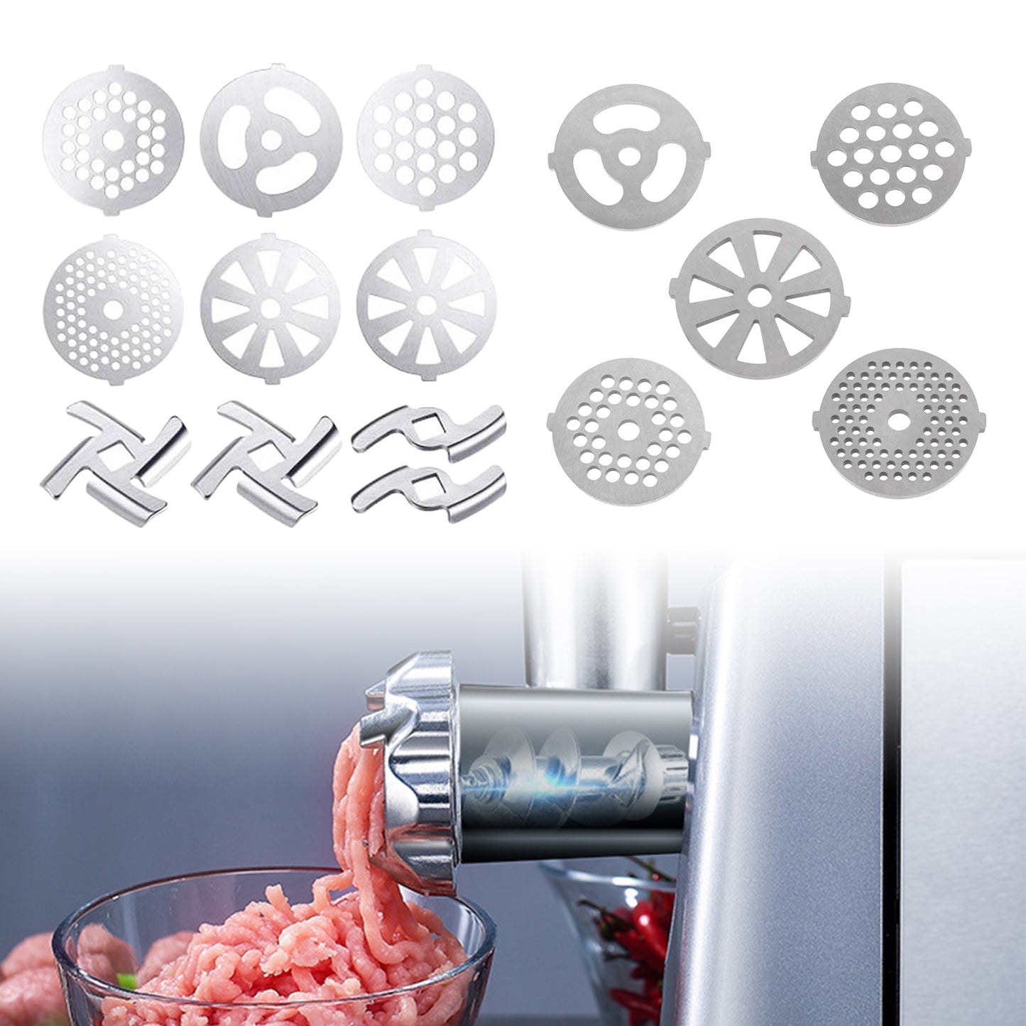 Food Grinder Blade Cutter Disc Various Thicknesses for Kitchen 5 Pieces