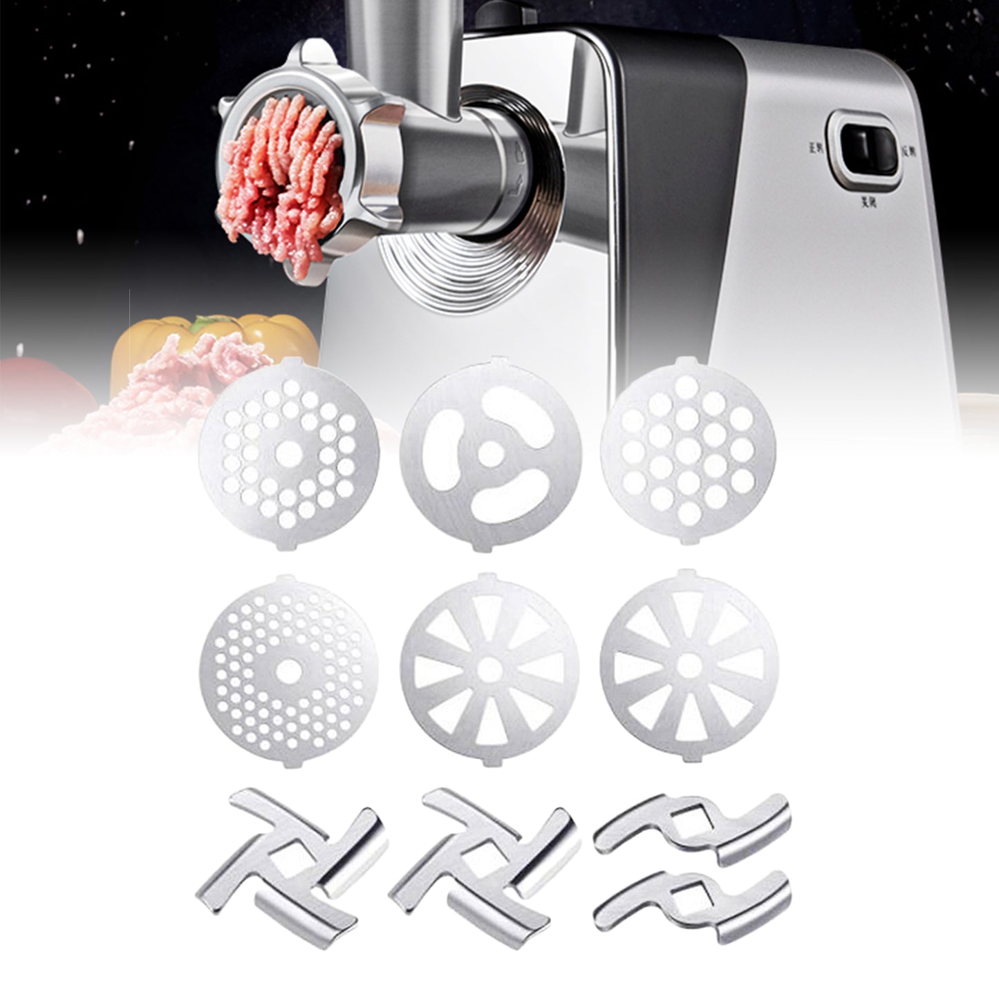 Food Grinder Blade Cutter Disc Various Thicknesses for Kitchen 10 Pieces