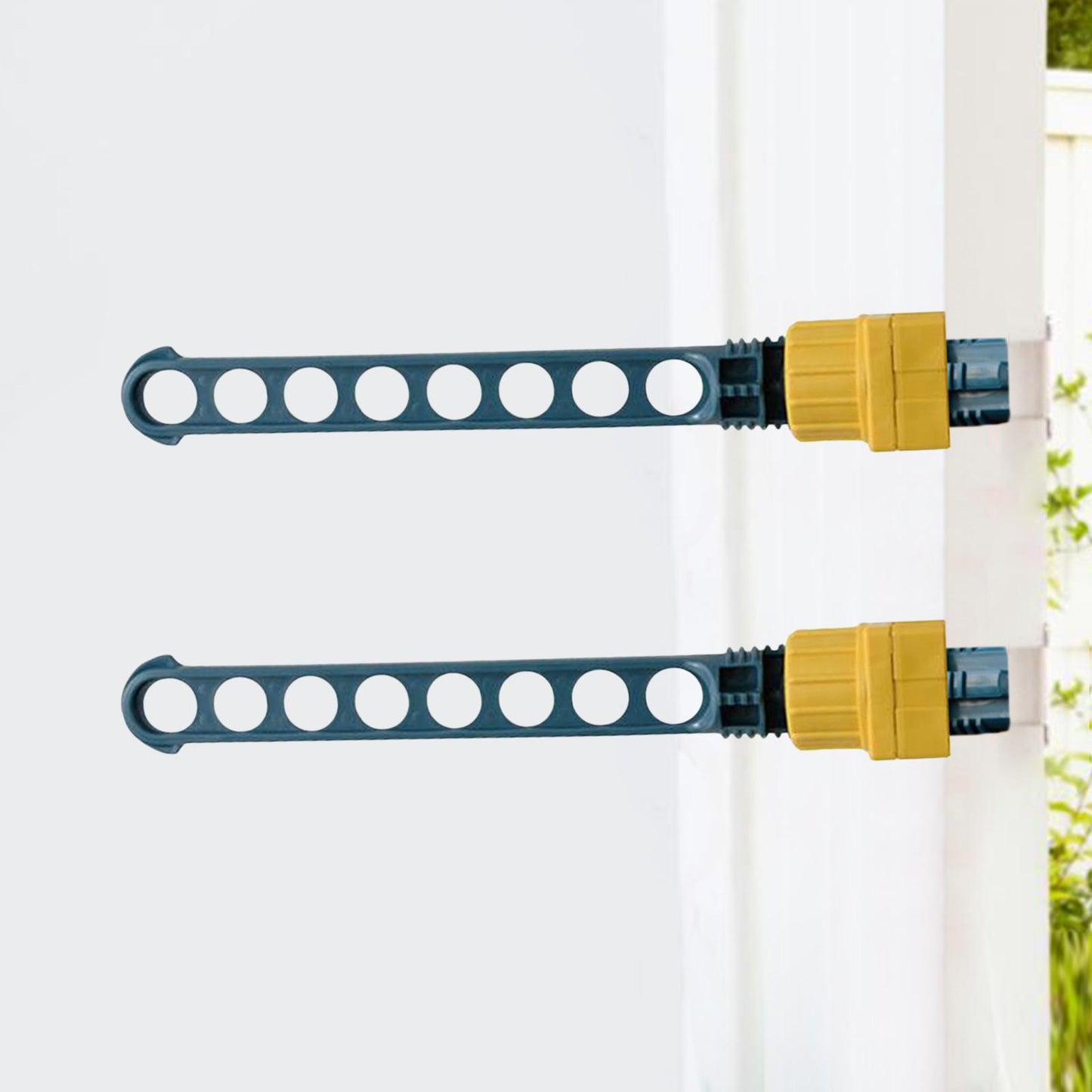 Space Saving Balcony 8 Hole Clothes Hanging Drying Rack Window Frame Hanger Blue