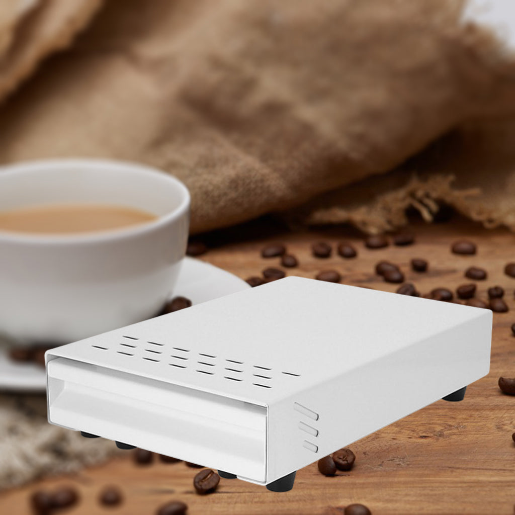Drawer Type Table Coffee Knock Residue Box Commercial Coffee Powder Slag Box White