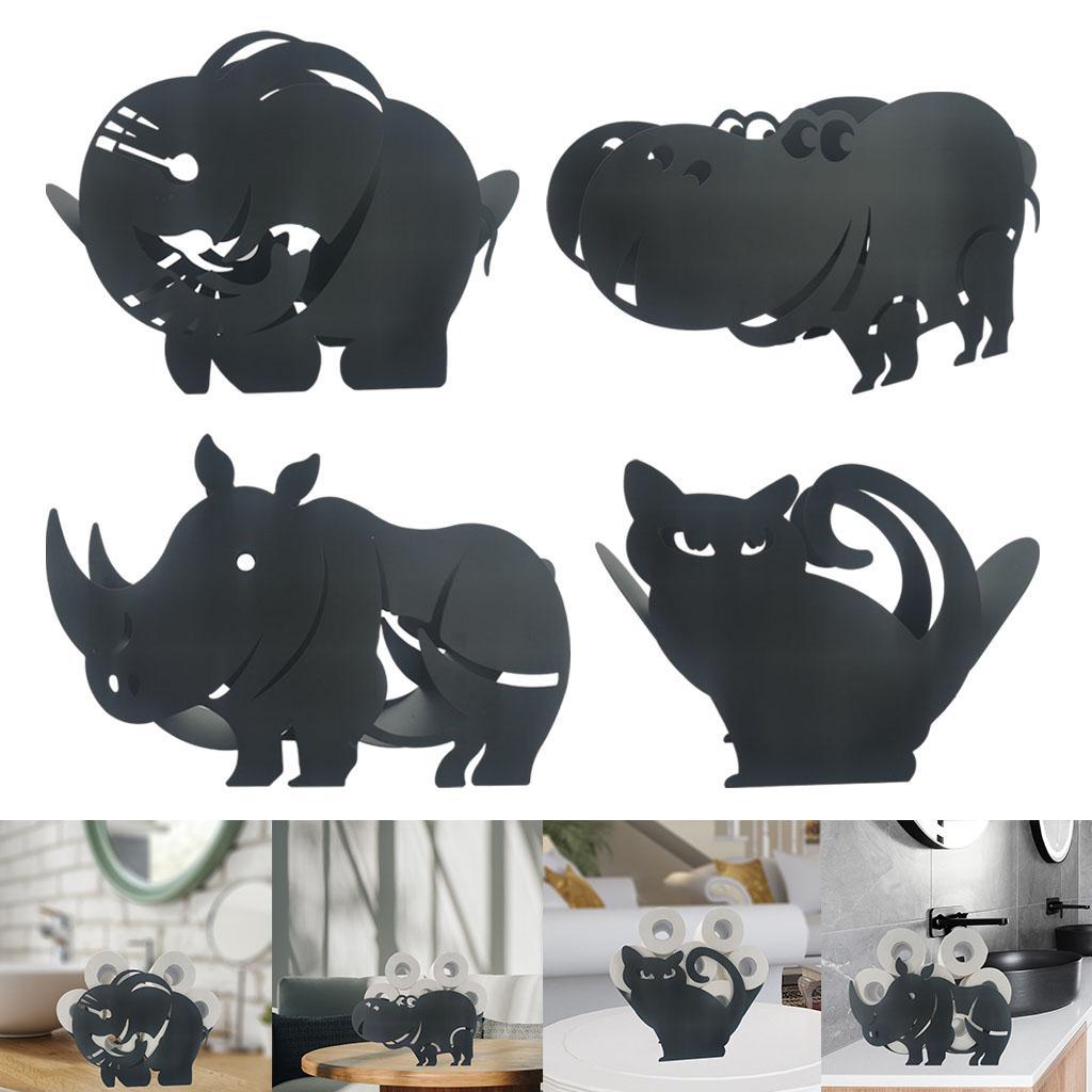 Iron Toilet Roll Holder Unique Free Standing for Kitchen Home Bathroom 36.5x12x27cm