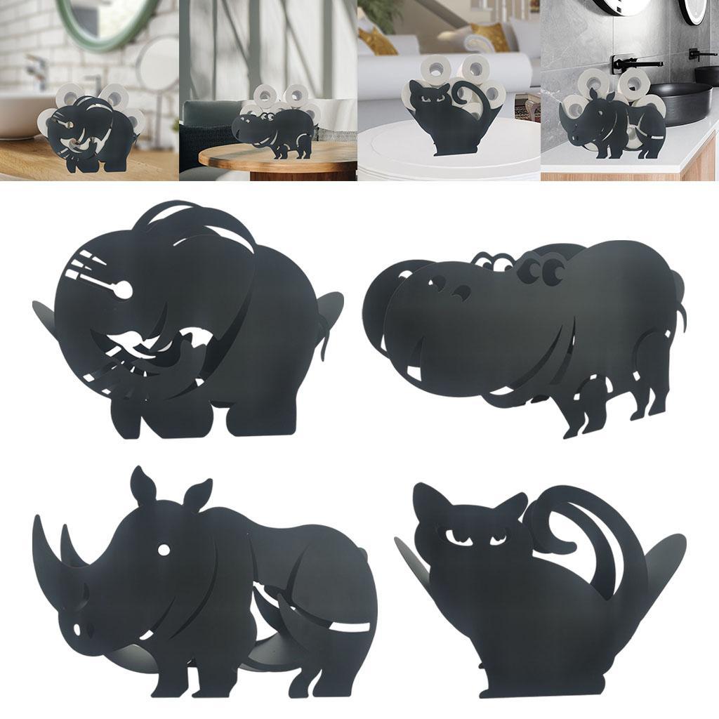 Iron Toilet Roll Holder Unique Free Standing for Kitchen Home Bathroom 36.5x12x27cm
