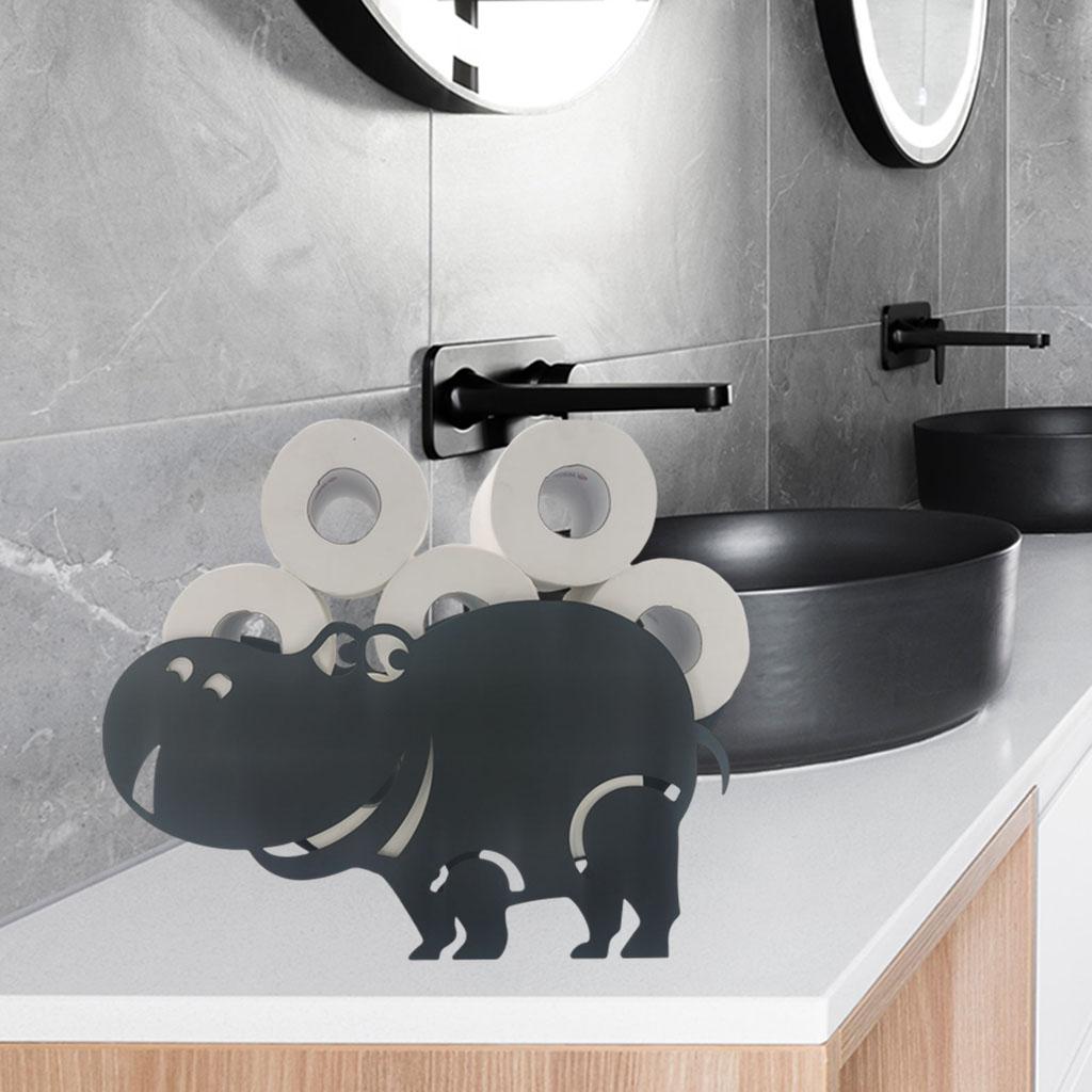 Iron Toilet Roll Holder Unique Free Standing for Kitchen Home Bathroom 36.5x12x22cm